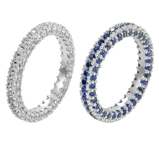 24pcs High-quality Eternity Band Ring AAA Cubic Zirconia Crystals 2 colours 4 sizes  | GCJ025026