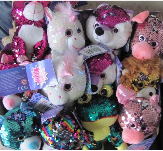63 Goshie Glitzie Colour changing plush toy animals in 8 designs