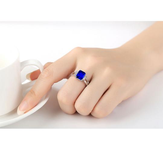 20pc Joblot |Royal Blue Cubic Zirconia Ring|4 sizes, 5pc each size/ GCJ032