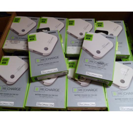 20 x Techlink Recharge 4000 Portable Pocket Power USB Charger Powerbank 4000mAh White Used