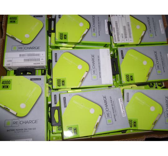 20 x Techlink Recharge 4000 Portable Pocket Power USB Charger Powerbank 4000mAh Lime Green Used