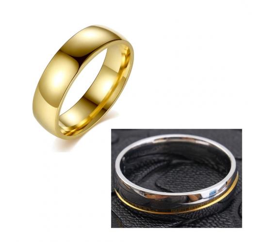 20 x Unisex Band Ring in Gold & Two-Tone, 2 Colours, 4 Sizes l UK SELLER l GCJR076