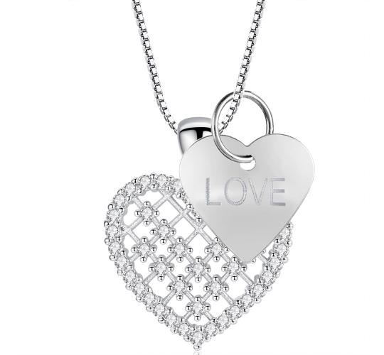 20 X Heart Pendant with Tag Made from Crystal from Swarovski, 2 Designs l UK SELLER l GCJ090