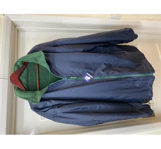 x10 Grizzly Antarctec Reversible Green Fleece and Navy Blue Waterproof Jacket