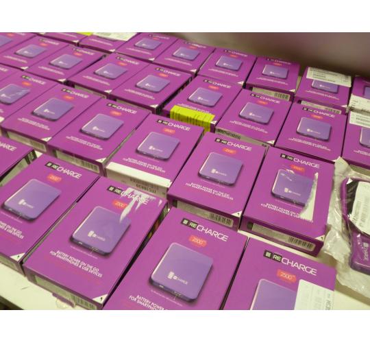 20 x Techlink Recharge 2500 Portable Pocket Power USB Charger Powerbank 2500mAh untested customer returns purple