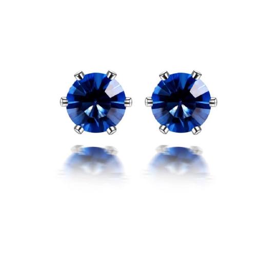 20 x Brilliant Cut Blue Cubic Zirconia Stud Earrings | UK SELLER | GCJ019