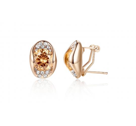 20pairs RoseGold Tone Clear/Amber Stud Earrings| Two colours, 10 pairs each| GCJ141
