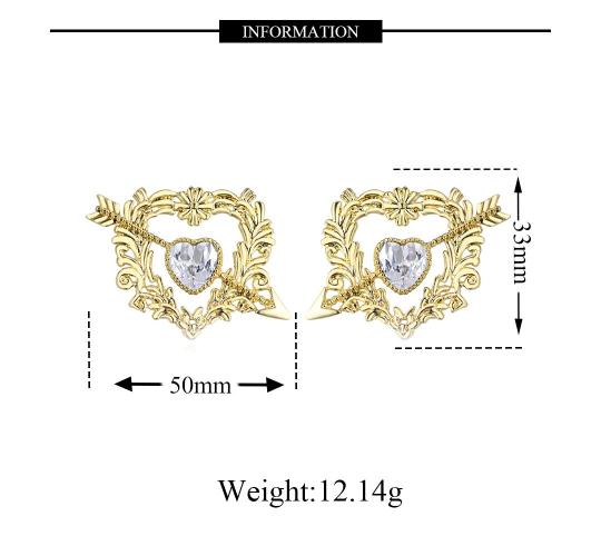 20 Pairs  Cupid Arrow Heart Stud Earring 2 Colours 10Pairs Each| GCJ127