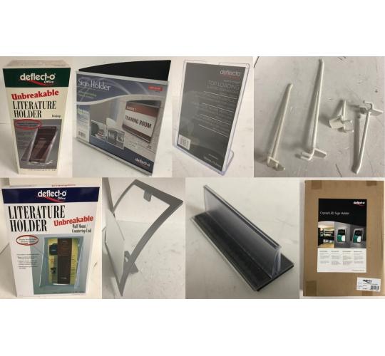 6 Pallets of 51,260 Office Supplies Sign Holders, Peghooks, Card Holder etc