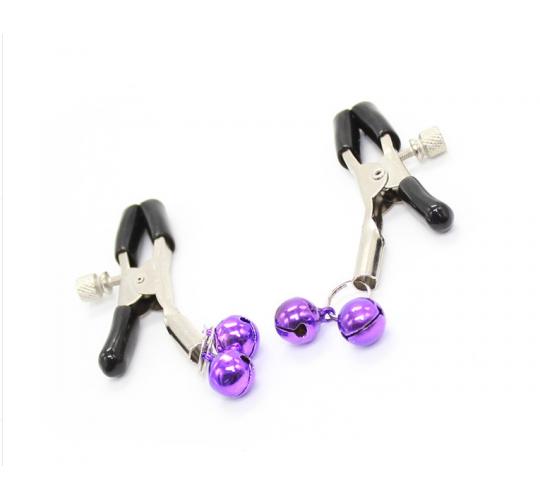 20pc (10pairs) Nipple Clamps with Bells Purple Silver Adult Game Play |UK SELLER|GCAP030