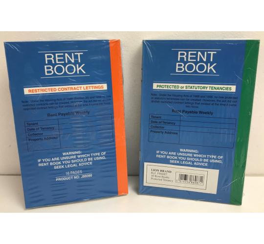 One Off Joblot of 454 Lion Brand Rent Book in 2 Types 16 Page (Pack of 10)