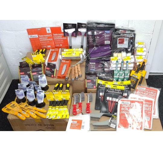 HUGE JOBLOT - 445 x TOP BRANDS GREAT STOCK DIY DECOR TOOLS CARBOOT RRP £2286