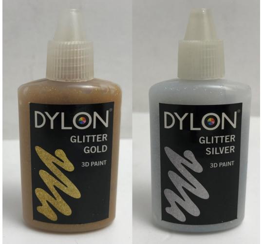 One Off Joblot of 360 Dylon Glitter Glue Gold & Silver 3D Paint 25ml