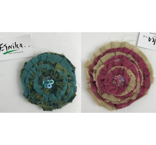 One Off Joblot of 226 Etnika Sequin Flower Brooches/Badges 2 Colours