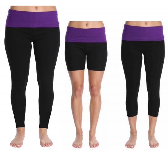One Off Joblot of 46 Blis Ladies Black & Purple Yoga/Fitness Leggings/Shorts