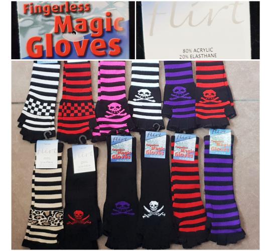 Flirt London 40 pairs Long Fingerless Magic Gloves various designs