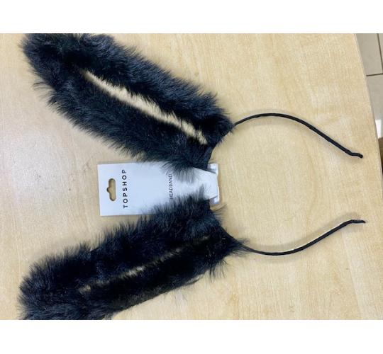 TOPSHOP STOCK BLACK FUR HORNS HALLOWEEN HEADBAND