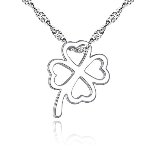 10pc FOUR-LEAF CLOVER HOLLOW NECKLACE | GCC058 UK SELLER