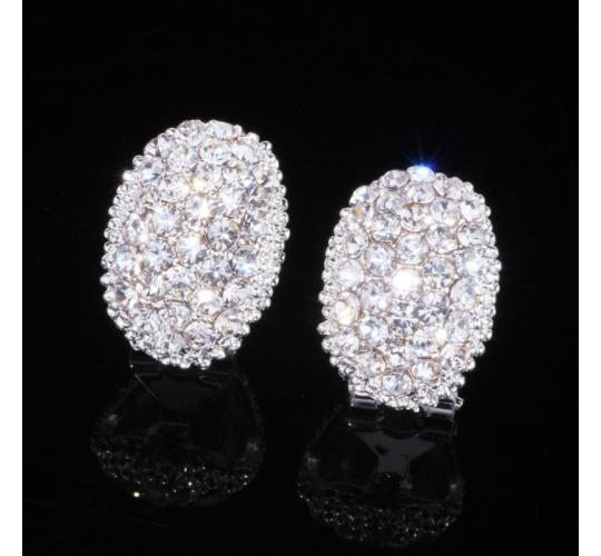 10pc OVAL CLEAR CRYSTAL WOMENS EARRINGS | GCC025 UK SELLER