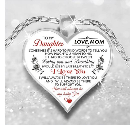 LUXURY HEART SHAPED PENDANT POEM NECKLACE | GCC078 UK SELLER