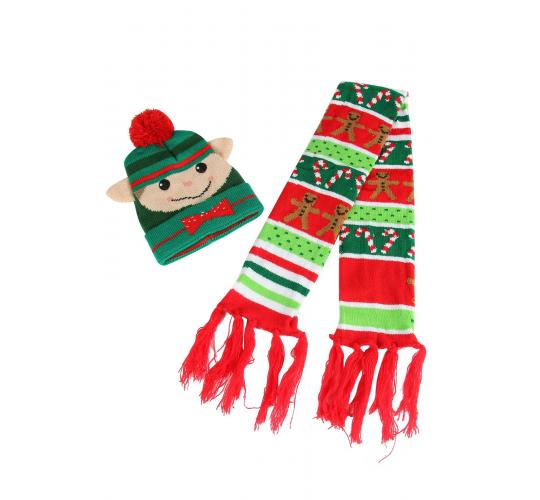 20pc CHILDRENS CHRISTMAS HAT AND SCARF SET 10 SETS | GCSCARF021 UK SELLER
