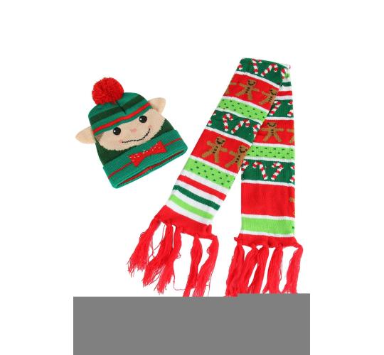 20pc CHILDRENS CHRISTMAS HAT AND SCARF SET 10 SETS | GCSCARF021 UK SELLER