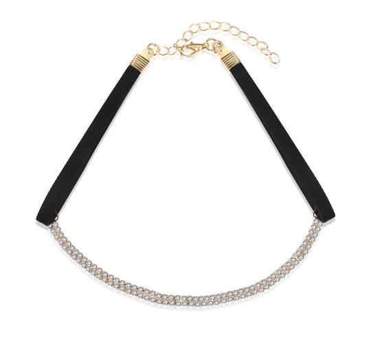 10pc LUXURY DOUBLE ROW ZIRCON CLAVICLE CHAIN CHOKER | GCC079 UK SELLER