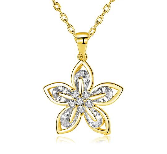 20pc LUXURY FLOWER PENDANT WOMENS NECKLACE | GCJ153 UK SELLER