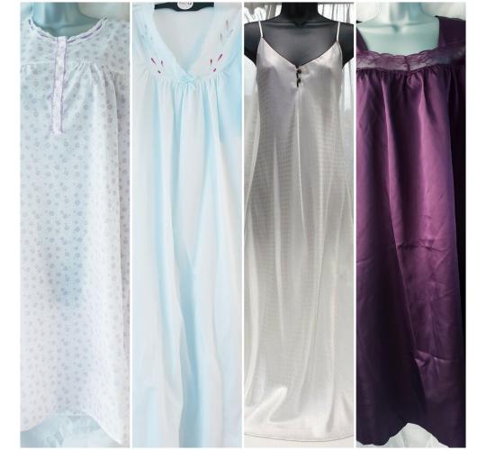 Lot of 17 Full Length Nightdress 4 styles satin / fleece / cotton