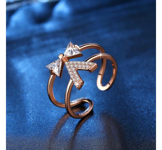 10pc WOMENS BOW OPEN ADJUSTABLE RING | GCJ161 UK SELLER