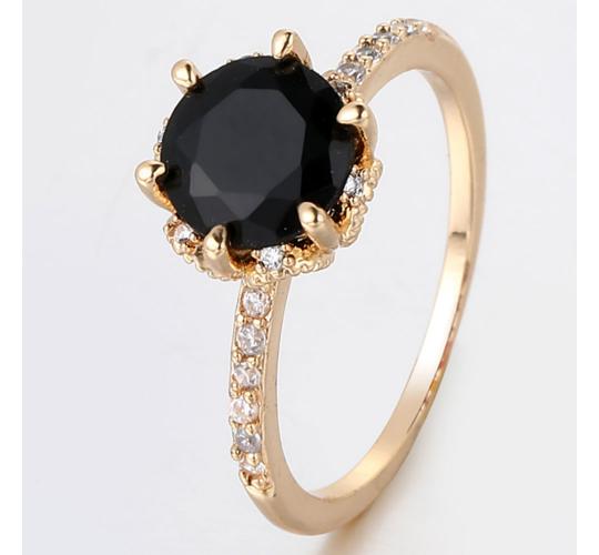12pc LUXURY WOMENS BLACK CRYSTAL RING 3 SIZES 4 EACH | GCC169 UK SELLER