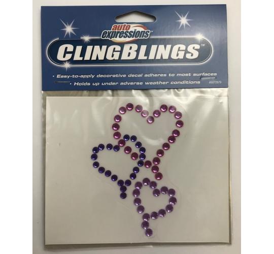 Joblot of 210 Auto Expressions Cling Blings Heart Adhesive Decal for Cars Etc