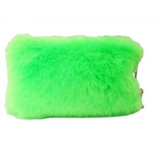 Neon Green Faux Fur Shoulder Bag