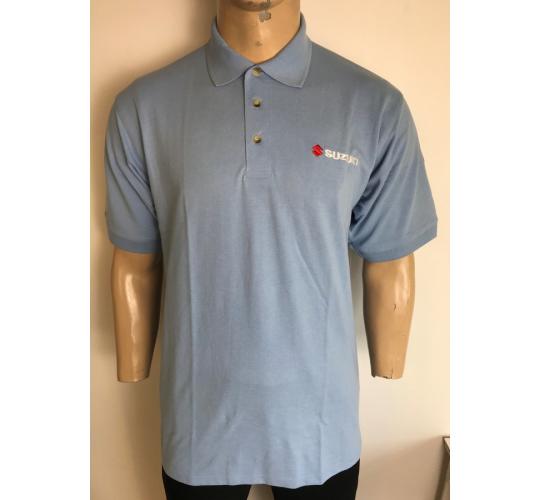 One Off Joblot of 36 Suzuki Mens Light Blue Polo Shirt Sizes M-XXL