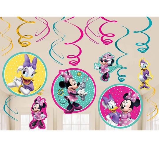 Wholesale Joblot of 48 Amscan Disney Junior Minnie Swirl Decorations (12Pcs)