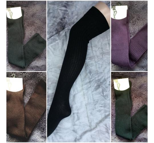 45 Pairs of Flirt ribbed Over-Knee thigh-high socks 5 colours 4-7