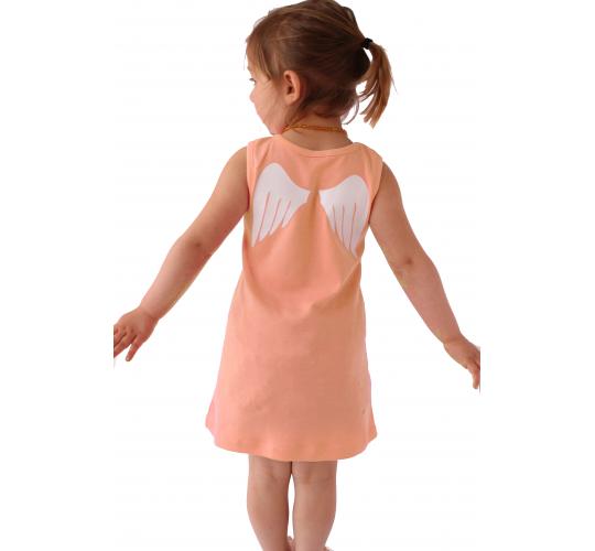 20 Branded Cute Angel Wings Print Baby & Toddler Dresses (PEACH 5 each size)