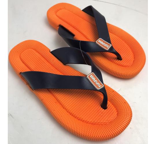 Wholesale Joblot of 30 Mens Orange & Black Uanmi Summer Flip Flops Sizes 41-45