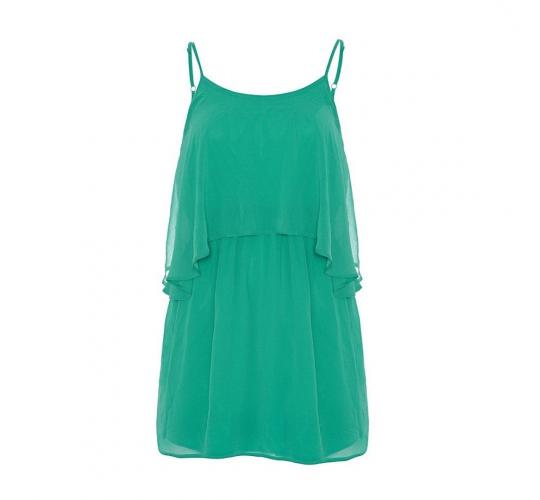 10 x New Anastasia Chiffon 2 Tier Lined Open Back Top Mini Party Dress Layered Body Green