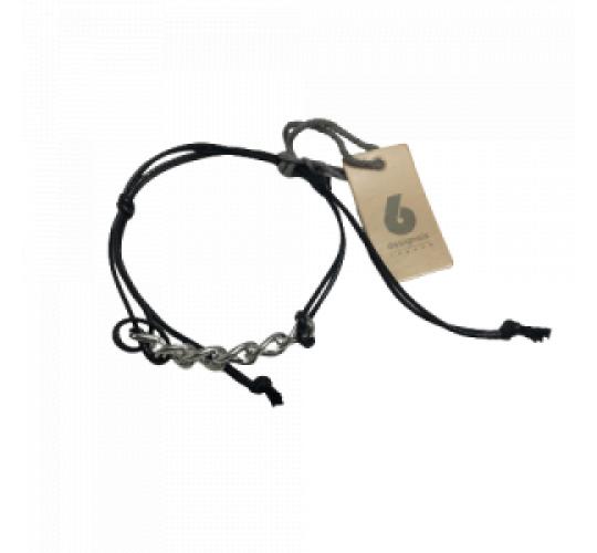 Wholesale Joblot of 35 DesignSix Ladies Black Bracelet With Silver Chain Link