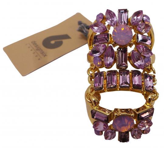 Wholesale Joblot of 20 Designsix Statement Stone Ring Gold/Purple