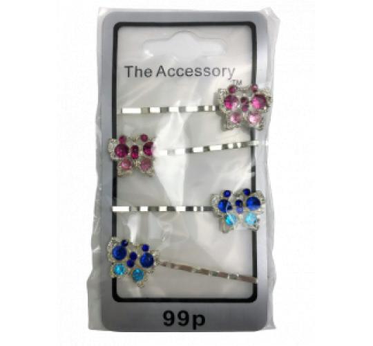Wholesale Joblot Of 264 The Accessory Butterfly Hair Grip Packs (4Pcs)