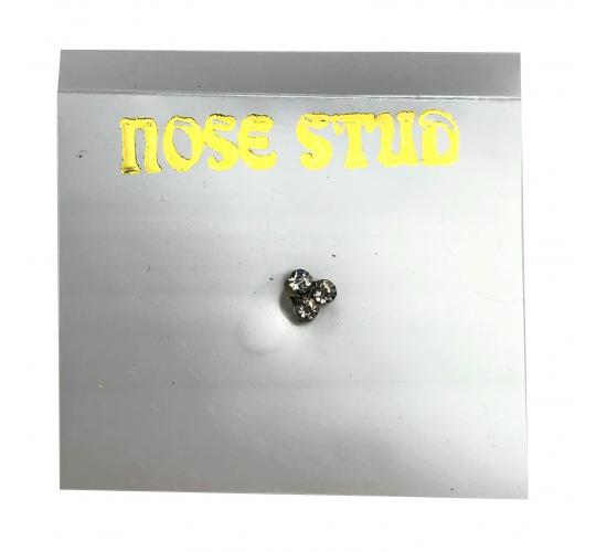 Wholesale Joblot of 400 Gold Coloured Triple Crystal Hook Nose Studs