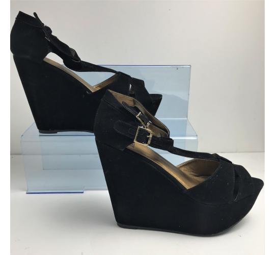 One Off Joblot of 14 Truffle Black Wedge Heel Sizes 3-8 HUB6