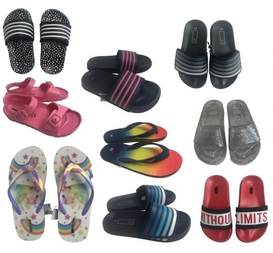 One Off Joblot of 55 Children's Ex-Chain Store Flip Flops/Sandals Various Sizes