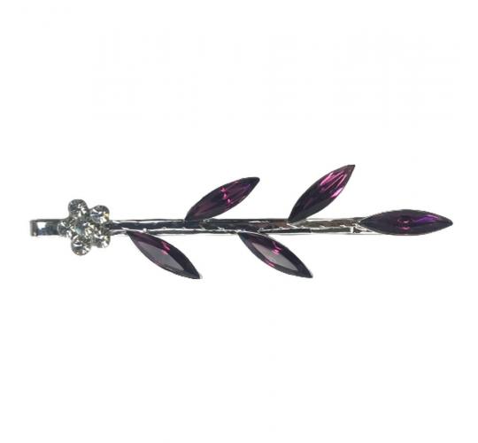 One Off Joblot of 26 Stylish Fashion Flower Jewel Silver & Purple Hair Clip