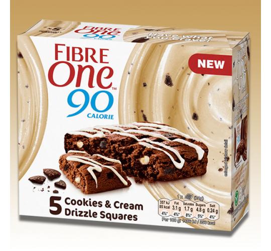 25 x Cases Fibre One Cookies & Cream Squares (Total 625 Bars)