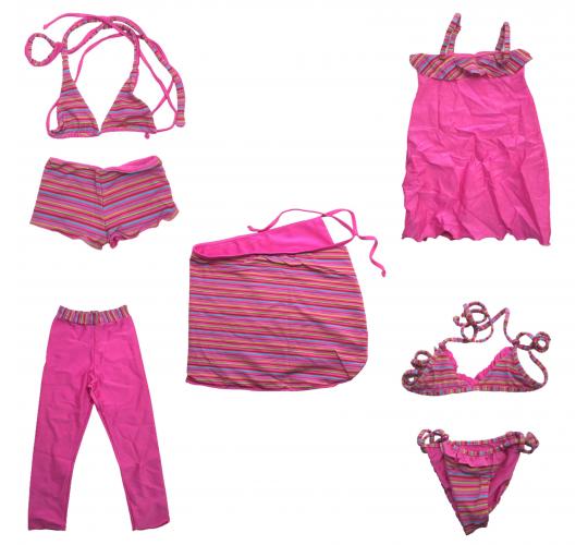 One Off Joblot of 9 Azaryah Girls Pink Mixed Luxury Children / Junior Swimwear