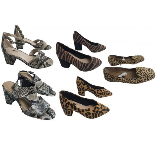 One Off Joblot of 14 Ladies Ex-Chain Store Animal Print Footwear - Heels & More