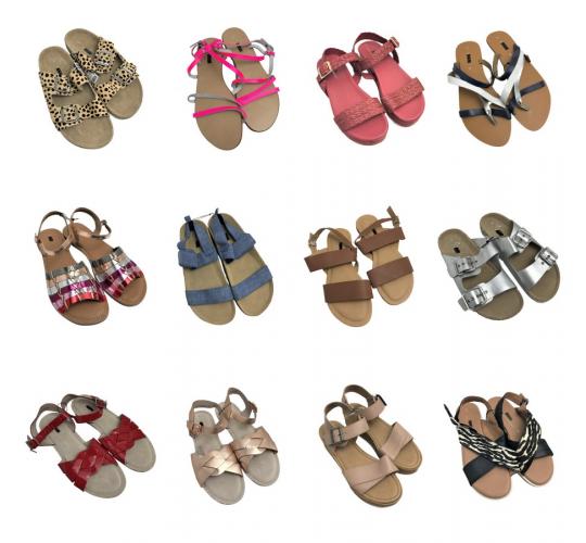 One Off Joblot of 38 Ladies De-Branded Mixed Style Sandals Sizes 3-8